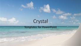  Presentation with sand ocean - Audience pleasing presentation consisting of background concept - blue sea backdrop and a light blue colored foreground