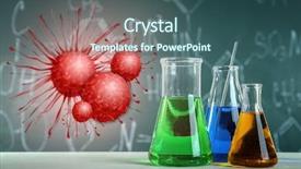  Presentation with glassware - Slide deck featuring background concept of cancer research background and a ocean colored foreground