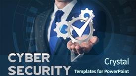  Presentation with security network - Presentation design consisting of background concept of cyber security background and a ocean colored foreground