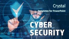  Presentation with cyber attack - Slide deck with background concept of cyber security background and a ocean colored foreground