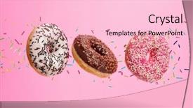 Presentation with donuts pink - Colorful presentation design enhanced with background concept of low gravity backdrop and a lemonade colored foreground