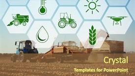  Presentation with agriculture technology - PPT layouts with background concept of smart agriculture background and a tawny brown colored foreground