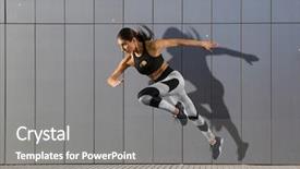  Presentation with sporty - Cool new slide deck with background concept with copy space backdrop and a gray colored foreground