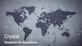  Presentation with geography - PPT theme featuring background continents and lands geography background and a gray colored foreground