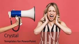  Presentation with amazing race - Beautiful theme featuring background covering ears near loudspeaker backdrop and a red colored foreground