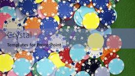  Presentation with casino - Cool new PPT layouts with background created with casino chips backdrop and a teal colored foreground