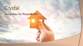  Presentation with orphan children - Slide set consisting of background design orphan children - small child holds a little background and a lemonade colored foreground