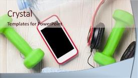  Presentation with water bottle - Presentation theme with background dumbbells water bottle smartphone background and a lemonade colored foreground