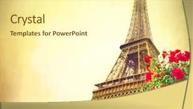  Presentation with eiffel tower paris france - PPT theme consisting of background eiffel tower from champ background and a cream colored foreground