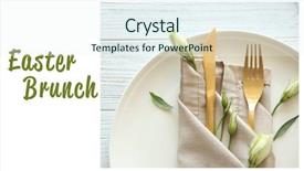  Presentation with elegant table setting - Cool new theme with background elegant table setting backdrop and a sky blue colored foreground