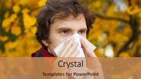  Presentation with influenza vaccine - Audience pleasing presentation theme consisting of background fall flu season ill backdrop and a coral colored foreground