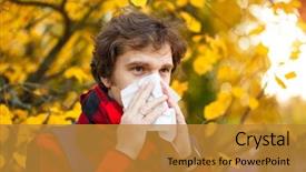  Presentation with influenza vaccine - Presentation featuring background fall flu season ill background and a gold colored foreground