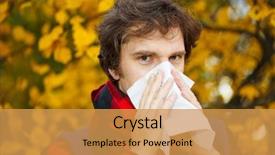  Presentation with influenza vaccine - Cool new presentation design with background fall flu season ill backdrop and a yellow colored foreground