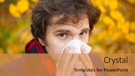  Presentation with influenza vaccine - Presentation with background fall flu season ill background and a gold colored foreground