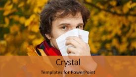  Presentation with influenza vaccine - Colorful presentation theme enhanced with background fall flu season ill backdrop and a gold colored foreground