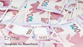  Presentation with chinese pastry or mooncake filled - Colorful PPT theme enhanced with background-filled-with-azerbaijani-manats backdrop and a lemonade colored foreground