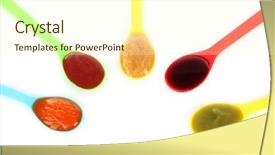  Presentation with baby jesus christmas rustic isolated - Slide set featuring background food preservation - baby puree in spoons isolated background and a  colored foreground