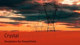  Presentation with electricity - Audience pleasing PPT theme consisting of background for communication and electricity backdrop and a red colored foreground