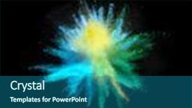  Presentation with abstract dust explosion - Beautiful presentation theme featuring isolated on black background freeze backdrop and a ocean colored foreground