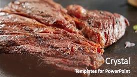  Presentation with alternative - Audience pleasing PPT layouts consisting of background fresh juicy medium rare backdrop and a tawny brown colored foreground