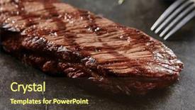  Presentation with fresh meat - PPT layouts having background fresh juicy medium rare background and a tawny brown colored foreground
