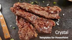  Presentation with gaucho - PPT layouts featuring background fresh juicy medium rare background and a tawny brown colored foreground