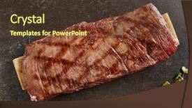  Presentation with hot steam earth - Cool new slides with background fresh juicy medium rare backdrop and a tawny brown colored foreground