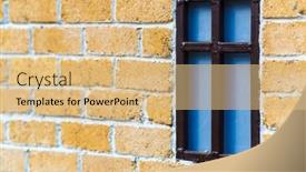  Presentation with brick wall - Presentation theme enhanced with background-from-a-miniature-houses background and a coral colored foreground