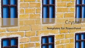  Presentation with brick wall - Colorful PPT theme enhanced with background-from-a-miniature-houses backdrop and a yellow colored foreground