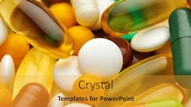  Presentation with medicament - Amazing PPT layouts having background-from-set-of-pills backdrop and a gold colored foreground