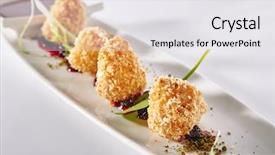  Presentation with restaurant menu - PPT layouts with background gourmet restaurant starter menu background and a white colored foreground