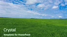  Presentation with springtime - Beautiful theme featuring background grass - nobody outside vibrant springtime backdrop and a forest green colored foreground