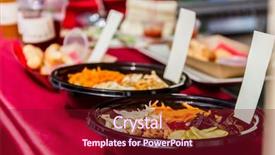  Presentation with food city - PPT theme featuring background hanoi city - street food background and a violet colored foreground