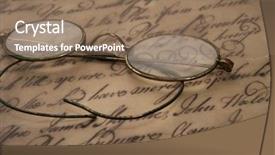  Presentation with history - Slides with background history - old glasses on the vintage background and a coral colored foreground