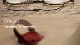  Presentation with glasses - Colorful theme enhanced with background history - old glasses on the vintage backdrop and a coral colored foreground