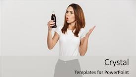  Presentation with photo - Audience pleasing slides consisting of background holding bottle with soda backdrop and a light gray colored foreground