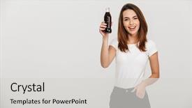  Presentation with soda - Audience pleasing theme consisting of background holding bottle with soda backdrop and a light gray colored foreground
