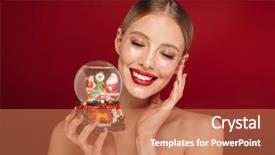  Presentation with red globe - Presentation theme enhanced with background holding christmas snow globe background and a coral colored foreground
