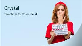  Presentation with shame - Colorful theme enhanced with background holding menstruation calendar cover backdrop and a sky blue colored foreground