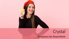  Presentation with happy birthday card brother - Presentation theme featuring background holding plastic credit card background and a coral colored foreground