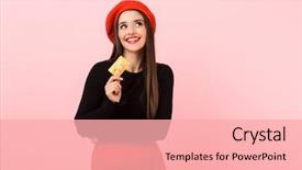  Presentation with credit card - Cool new slide set with background holding plastic credit card backdrop and a  colored foreground