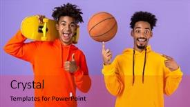  Presentation with african violet - Presentation having background holding skateboard and basketball background and a red colored foreground