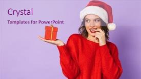  Presentation with purple - Beautiful PPT layouts featuring background holding surprise gift box backdrop and a  colored foreground