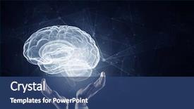  Presentation with symbol - PPT theme enhanced with background holding with care brain background and a ocean colored foreground