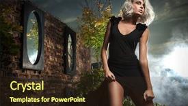  Presentation with horror - Presentation theme having background horror - beautiful blonde posing over evening background and a tawny brown colored foreground