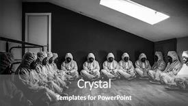  Presentation with horror - Slide set enhanced with background horror - nightmare concept man with white background and a gray colored foreground