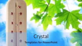  Presentation with hot thermometer - Slides with background hot summer weather background and a light blue colored foreground