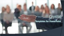  Presentation with report - Theme enhanced with background-image-of-a-speaker background and a ocean colored foreground