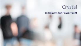  Presentation with employee profile company concept - Amazing presentation theme having background-image-of-company-employees backdrop and a sky blue colored foreground