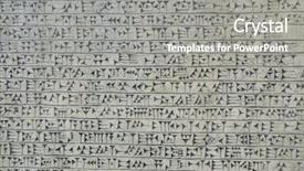  Presentation with background - PPT theme featuring background image of cuneiform script background and a gray colored foreground